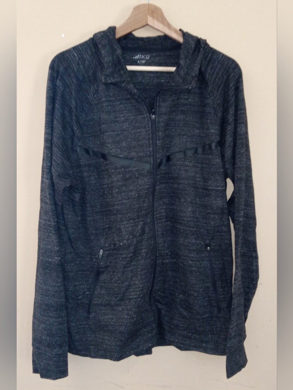 BCG Charcoal Zip-Up Sweater Sz L